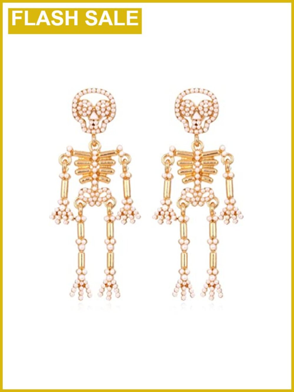 Rhinestone Crystal Pearl Dangle Earrings Pumpkin Skull Crown Skeleton Halloween